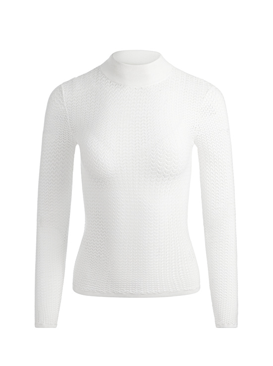 SOFT WHITE-LANIE POINTELLE PULLOVER