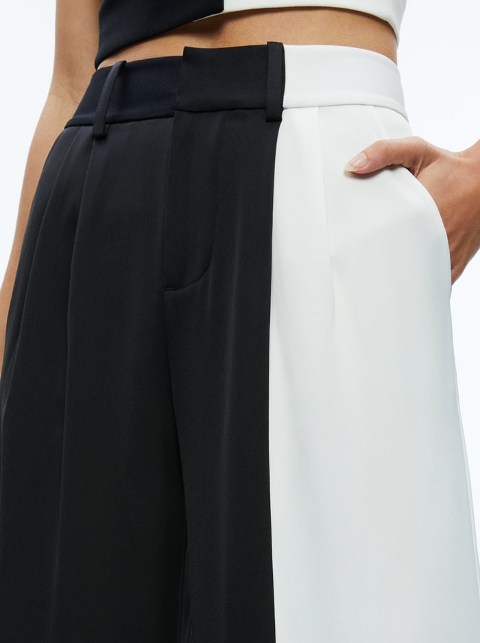 POMPEY COLOR BLOCK PANT - BLACK/OFF WHITE image 3 - Alice And Olivia