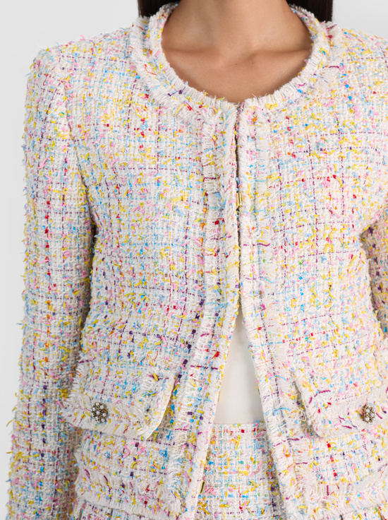 OFF WHITE/MULTI-LANDON CROPPED JACKET