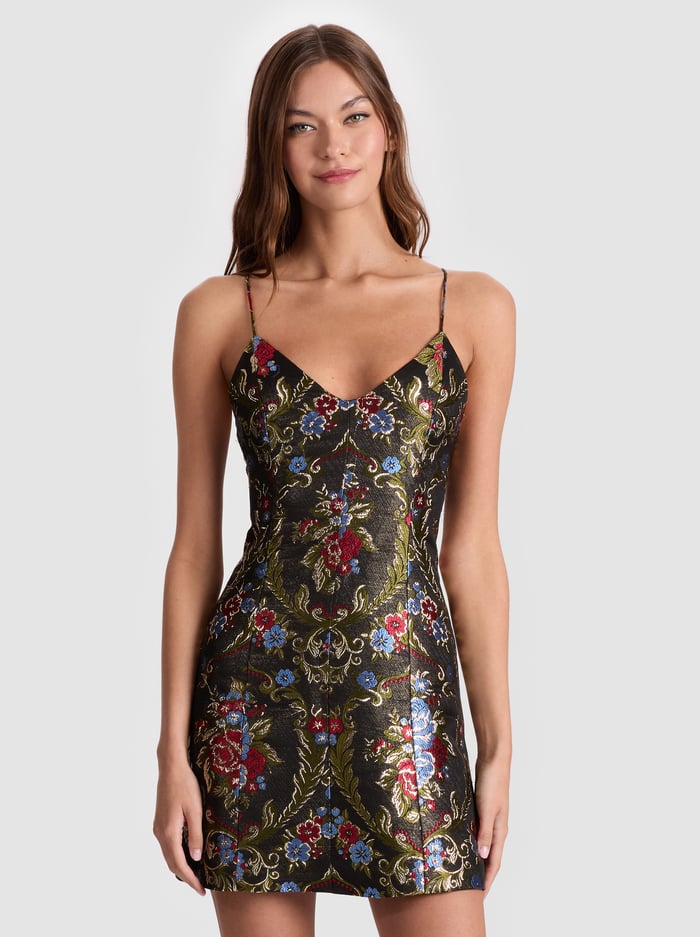 TAYLA MINI DRESS - BLACK/MULTI image 3 - Alice And Olivia