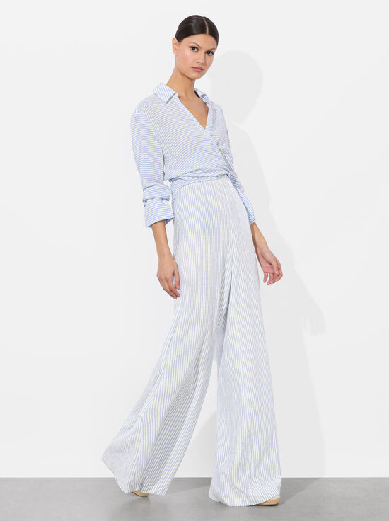 OFF WHITE/BLUE-KENLEY PALAZZO PANT