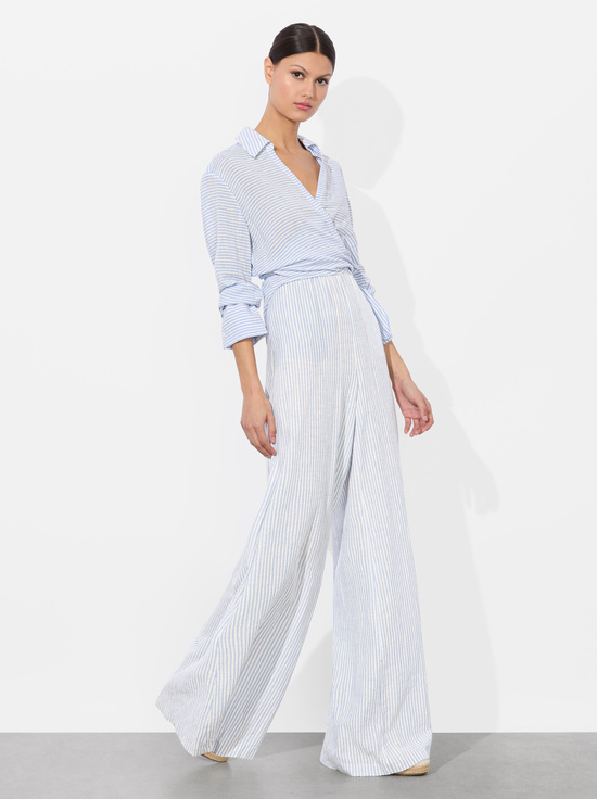OFF WHITE/BLUE-KENLEY PALAZZO PANT