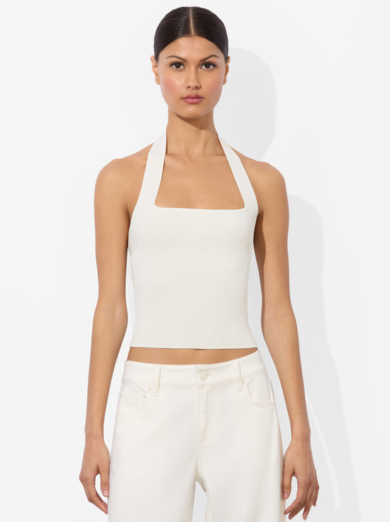 SOFT WHITE-CELLY HALTER TANK