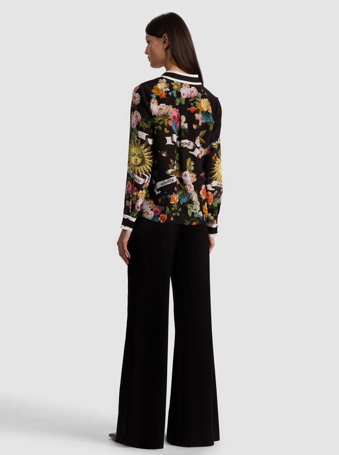 WILLA SILK BLOUSE - SOLAR STRENGTH BLACK image 2 - ALICE + OLIVIA