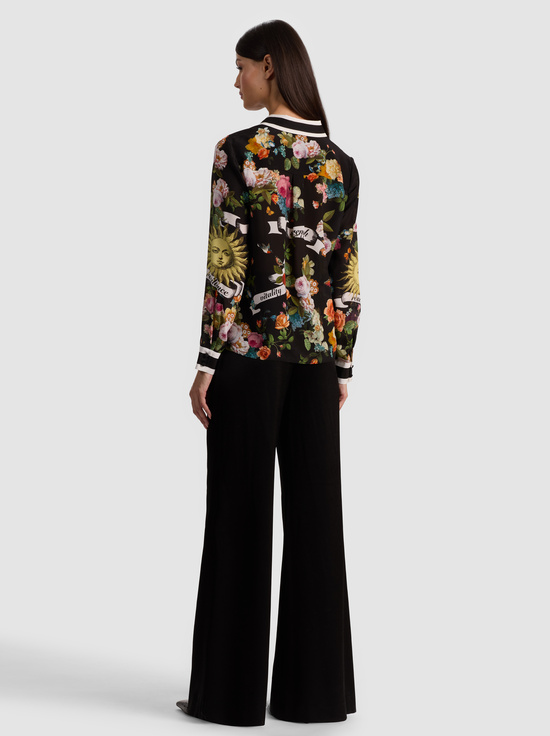 SOLAR STRENGTH BLACK-WILLA SILK BLOUSE