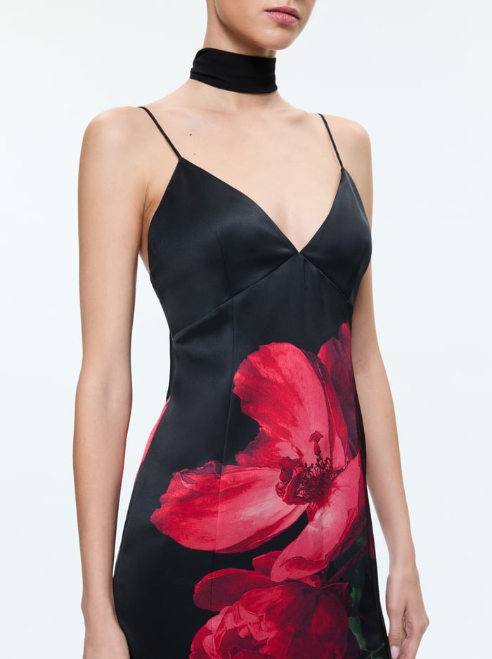 MONIKA MAXI DRESS - PEONY PETALS BRIGHT RUBY image 1 - Alice And Olivia