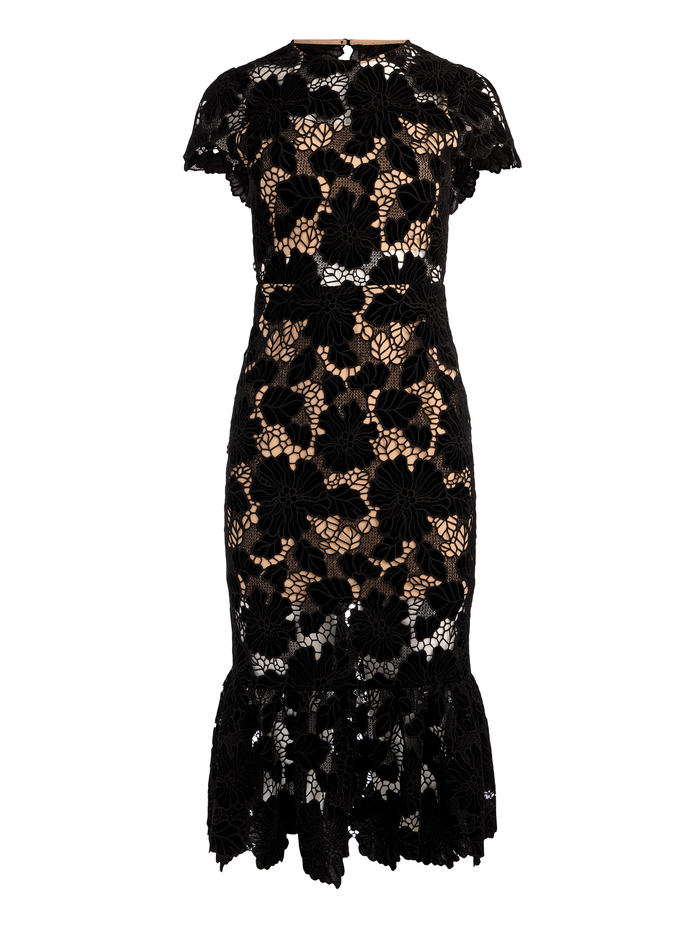 CLOVER OPEN BACK MIDI DRESS - BLACK image 5 - Alice And Olivia