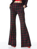 DYLAN HIGH WAISTED WIDE LEG PANT - BLACK/PERFECT RUBY