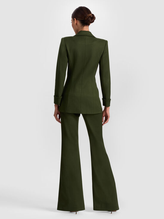 DARK OLIVE-BURNS FITTED BLAZER