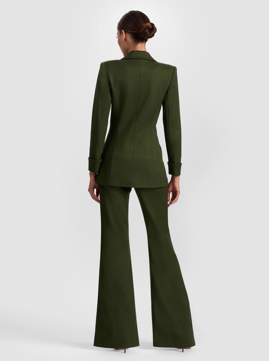 DARK OLIVE-BURNS FITTED BLAZER