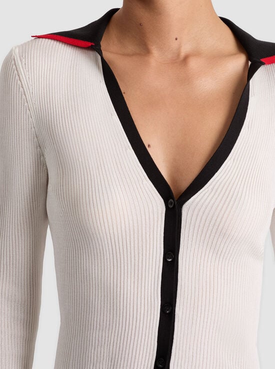 SOFT WHITE/MULTI-NEALIE CARDIGAN