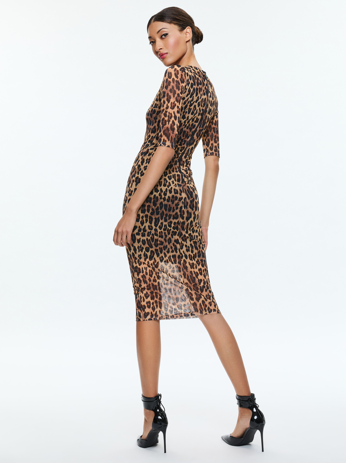 DELORA MIDI DRESS - SPOTTED LEOPARD DARK TAN image 2 - Alice And Olivia