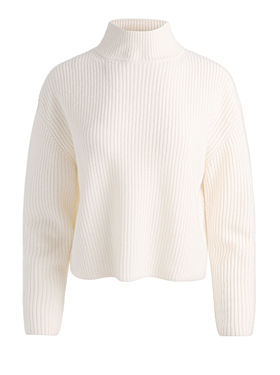 ECRU-NANCE RIBBED TURTLENECK