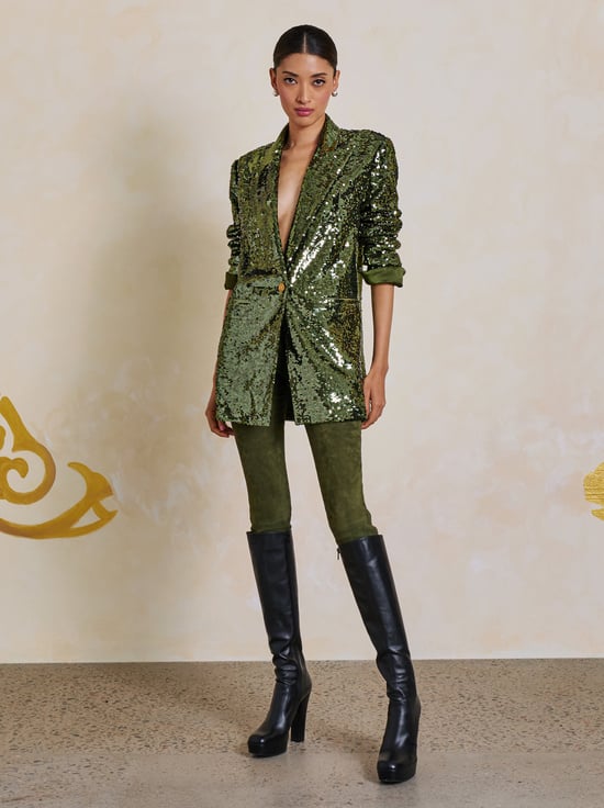 DARK OLIVE-OLIVIA SUEDE LEGGING