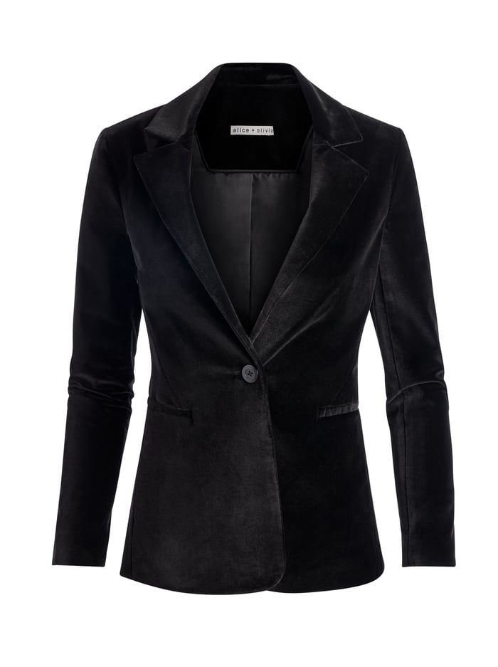 MACEY VELVET BLAZER - BLACK image 5 - Alice And Olivia