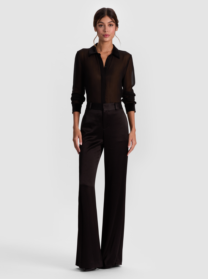 WILLA COMBO BLOUSE - BLACK/BLACK image 1 - Alice And Olivia