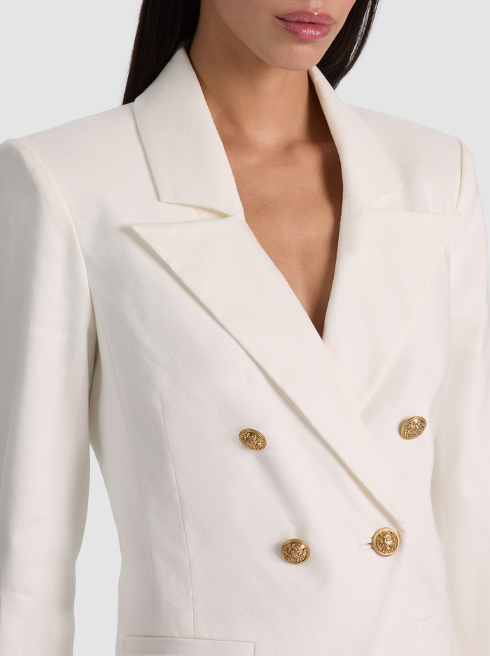 SABLE LINEN CROPPED BLAZER - OFF WHITE image 3 - ALICE + OLIVIA