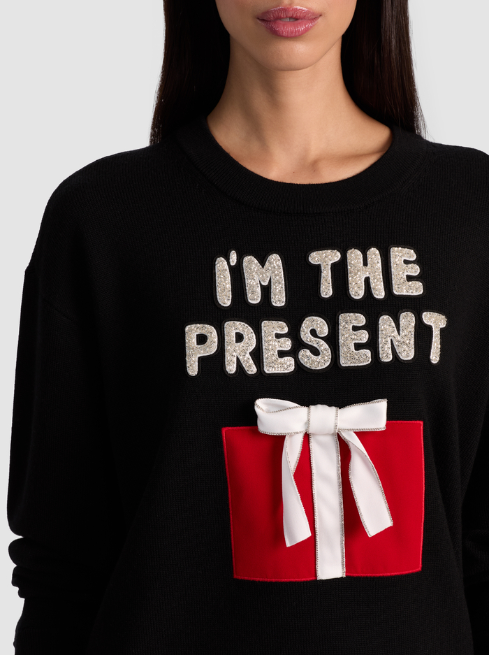 PERRY PRESENT PULLOVER - BLACK MULTI image 3 - Alice And Olivia