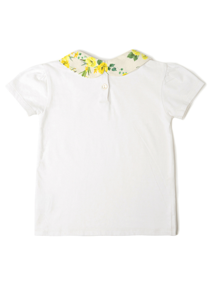 A+O x DOTTY DUNGAREES PETER PAN COLLAR TOP - DRIFTING BY FLORAL OFF WHITE image 6 - Alice And Olivia