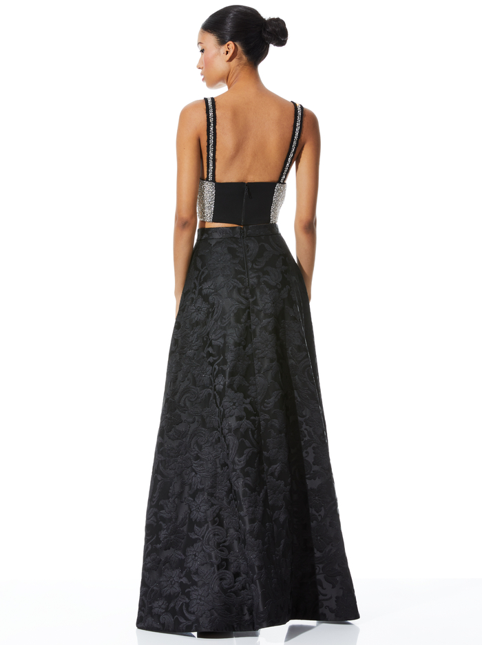 SERRA ASYMMETRICAL HIGH LOW SKIRT - BLACK image 1 - Alice And Olivia