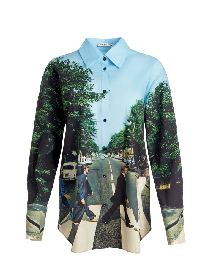 A+O X THE BEATLES FINELY BUTTON DOWN - ABBEY ROAD image 6 - Alice And Olivia