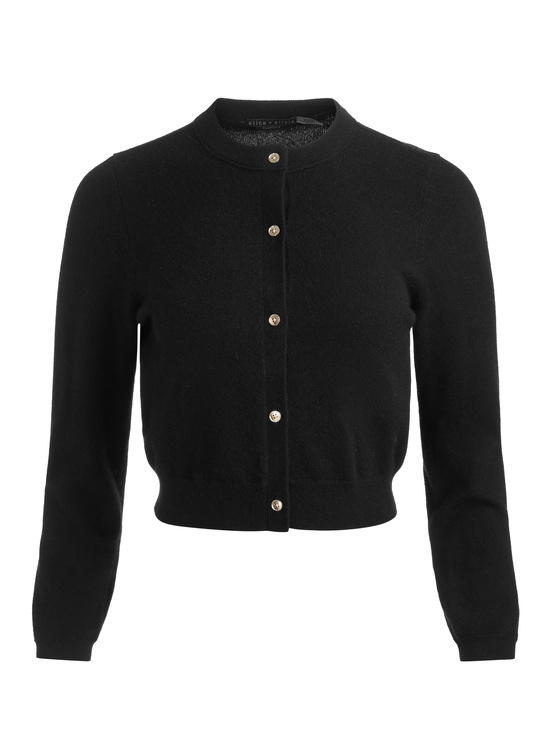 BLACK-DOLLIE CASHMERE CARDIGAN