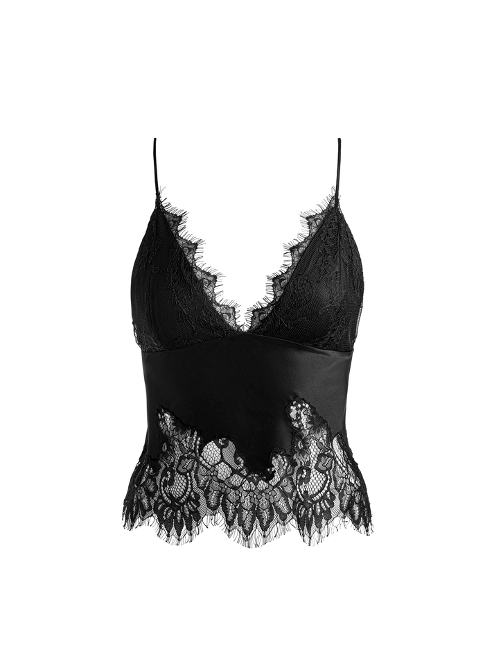 CLAUDIA LACE SLIP TOP - BLACK/BLACK image 5 - Alice And Olivia