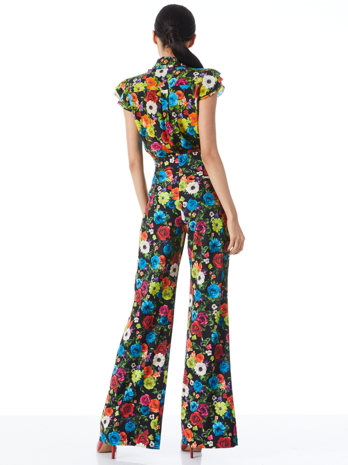 DYLAN HIGH WAISTED WIDE LEG PANT - FLOWER GARDEN LG image 1 - Alice And Olivia