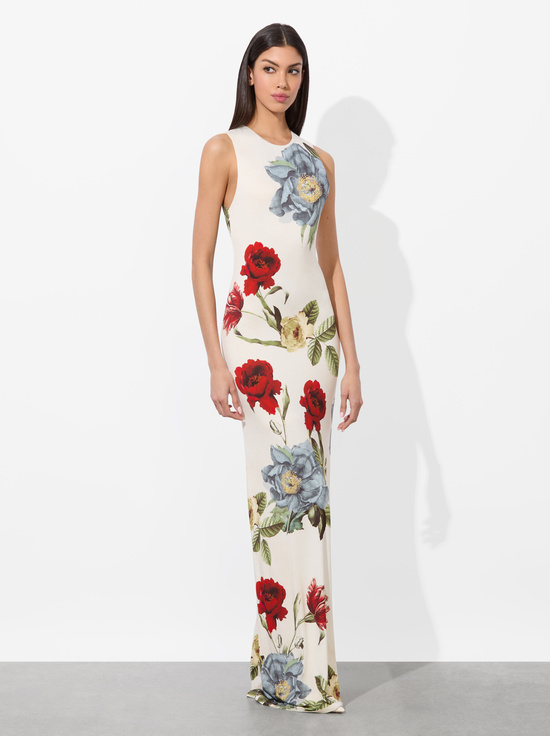 PROVENCE FLORAL LG-DELORA OPEN BACK MAXI DRESS