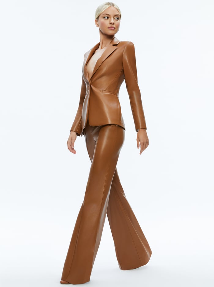 MACEY VEGAN BLAZER - CAMEL image 4 - Alice And Olivia