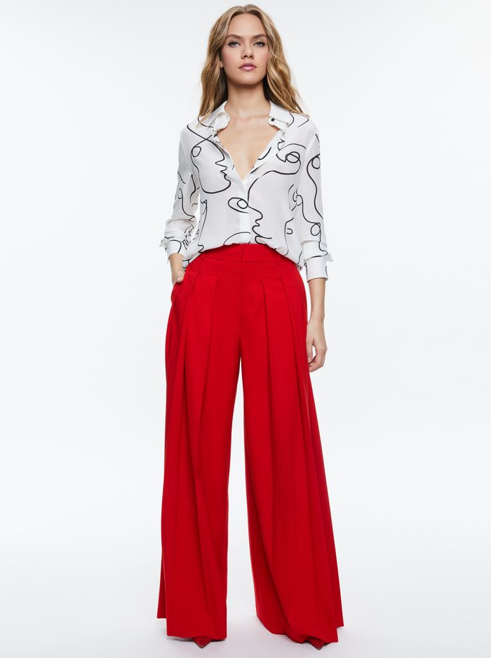 A+O X KOKETIT BRADY SLIM BUTTON DOWN - EYE CONTACT image 1 - Alice And Olivia