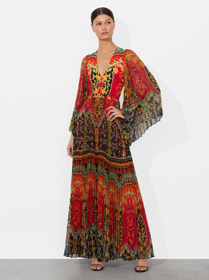 BENNET PLEATED MAXI DRESS - LOVE NOTE - Alice And Olivia