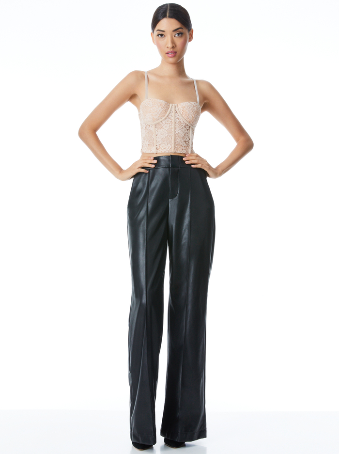 LORETTE LACE BUSTIER CROP TOP - ALMOND image 4 - Alice And Olivia