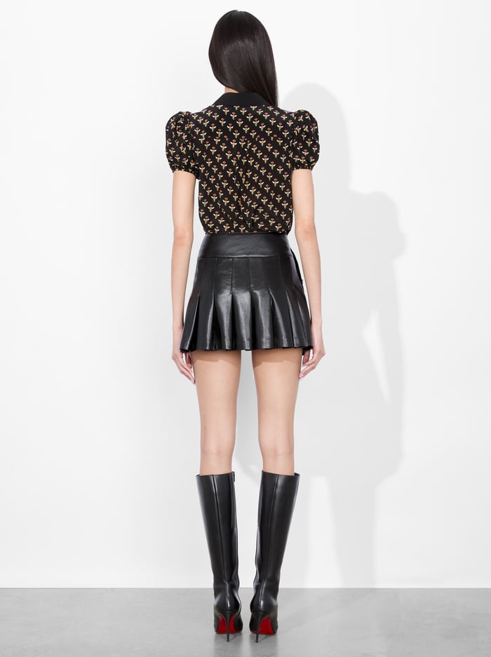 WILLA PUFF SLEEVE SATIN BLOUSE - QUEEN BEE image 2 - Alice And Olivia