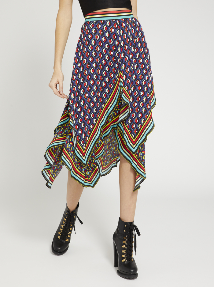MAURA TIERED HANDKERCHIEF SKIRT - MOD MOON MULTI image 1 - Alice And Olivia