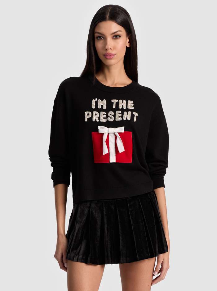 PERRY PRESENT PULLOVER - BLACK MULTI - Alice And Olivia