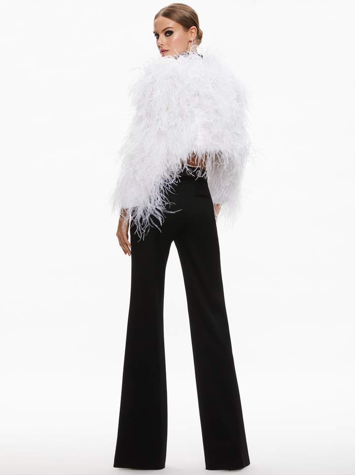 KIDMAN FEATHERED JACKET - OFF WHITE image 1 - Alice And Olivia