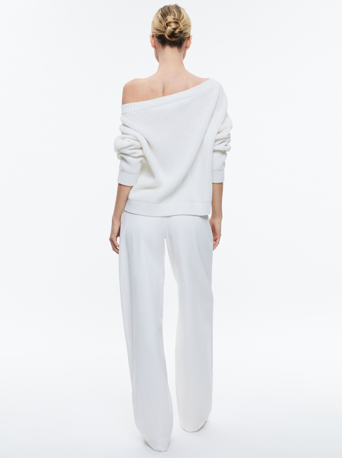 ALITA RELAXED V NECK PULLOVER - SOFT WHITE image 2 - Alice And Olivia
