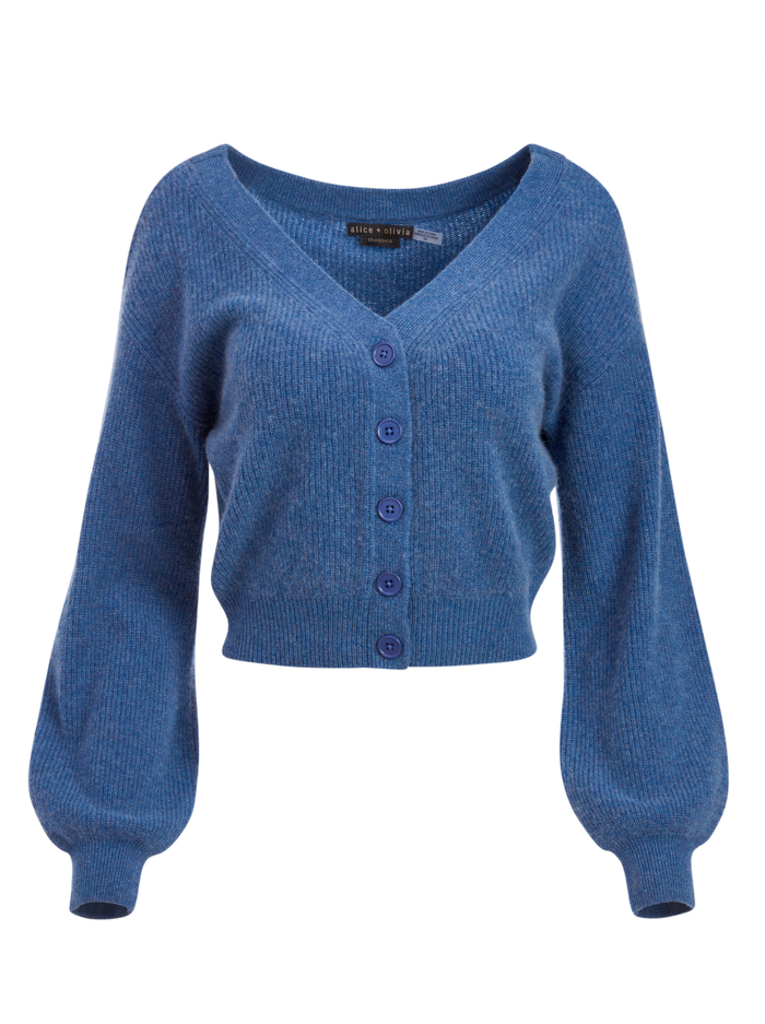 DEE OFF THE SHOULDER CARDIGAN - CHAMBRAY image 5 - Alice And Olivia