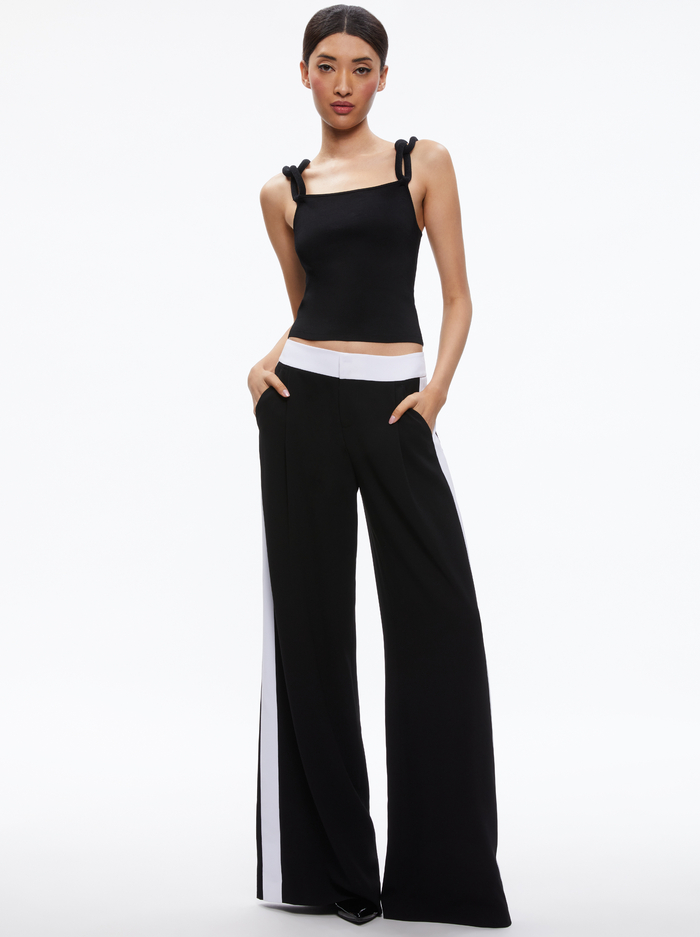 GRETEL TOP WITH CHAIN CORD STRAPS - BLACK image 2 - Alice And Olivia