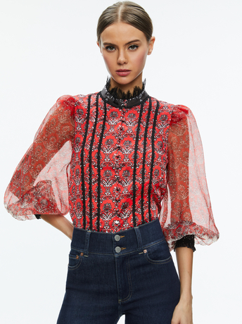 ALLURE MEDALLION-BETTINA BLOUSON SLEEVE TOP