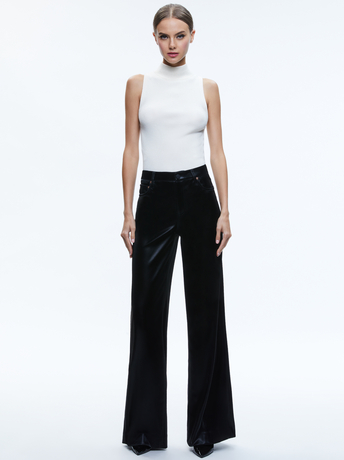 TRISH SHINY VEGAN LEATHER BAGGY PANT