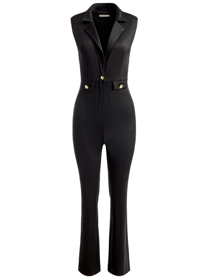 SHOSHANNA SLEEVELESS TUXEDO JUMPSUIT - BLACK image 5 - Alice And Olivia