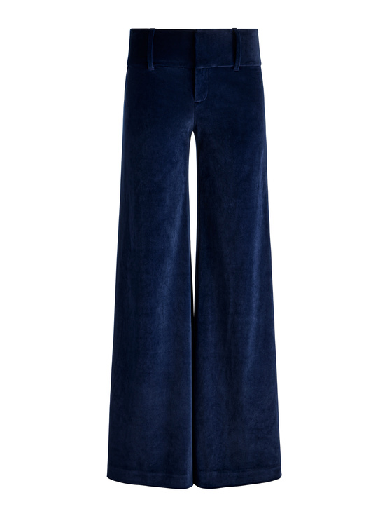 DARK MIDNIGHT BLUE-OLIVIA VELVET WIDE LEG PANT