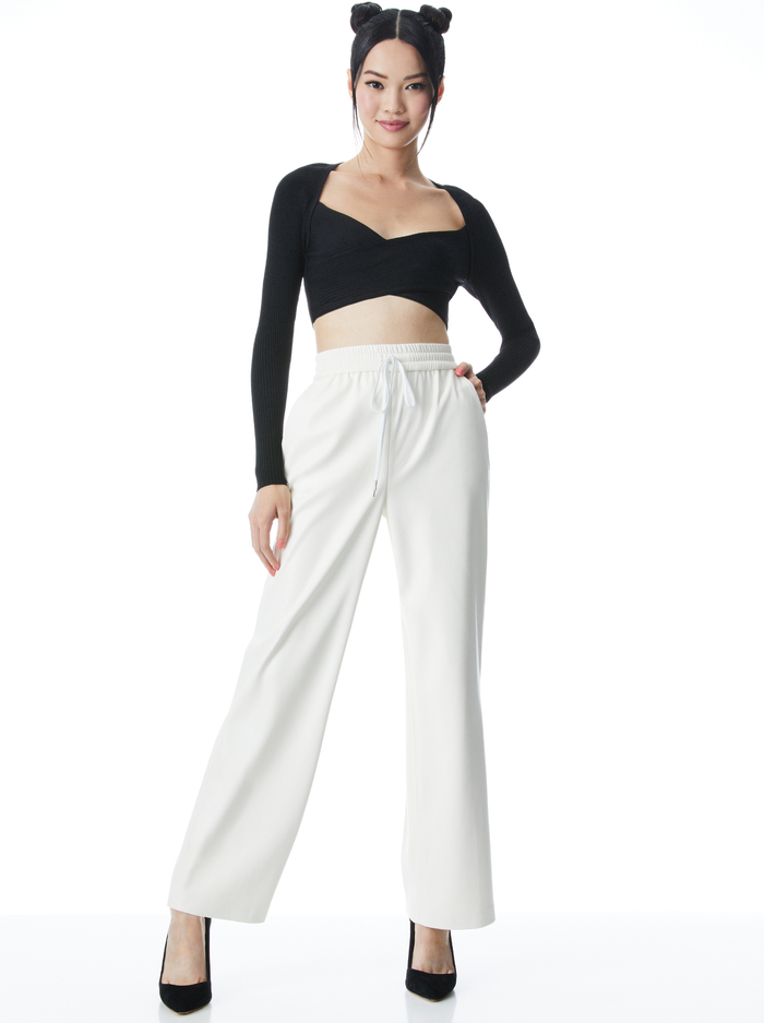 BENNY BAGGY PULL UP PANT - SOFT WHITE image 6 - Alice And Olivia