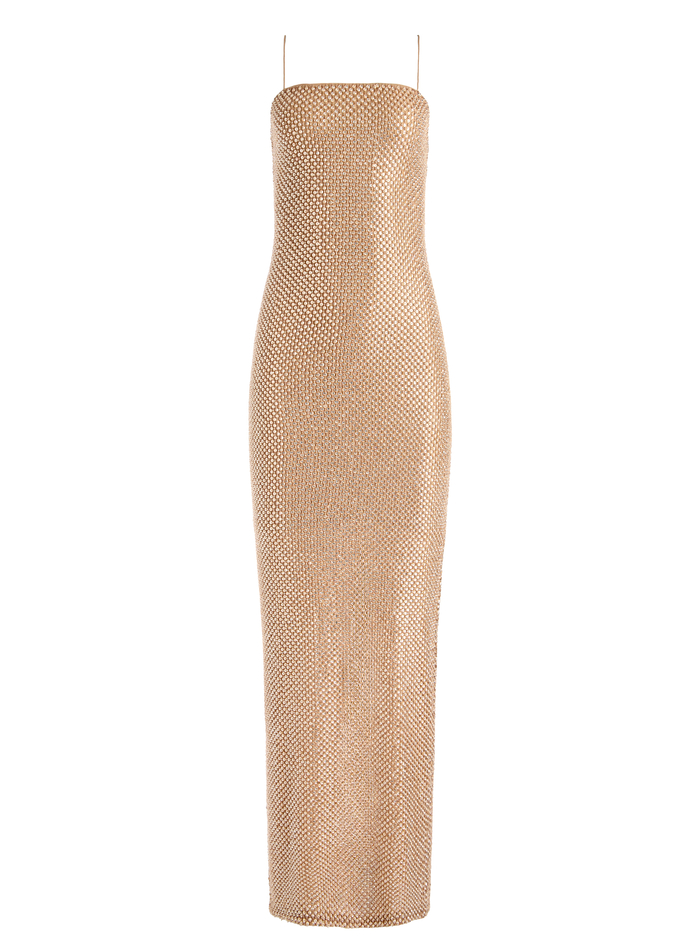 FIFI EMBELLISHED MAXI DRESS - TAN image 5 - Alice And Olivia