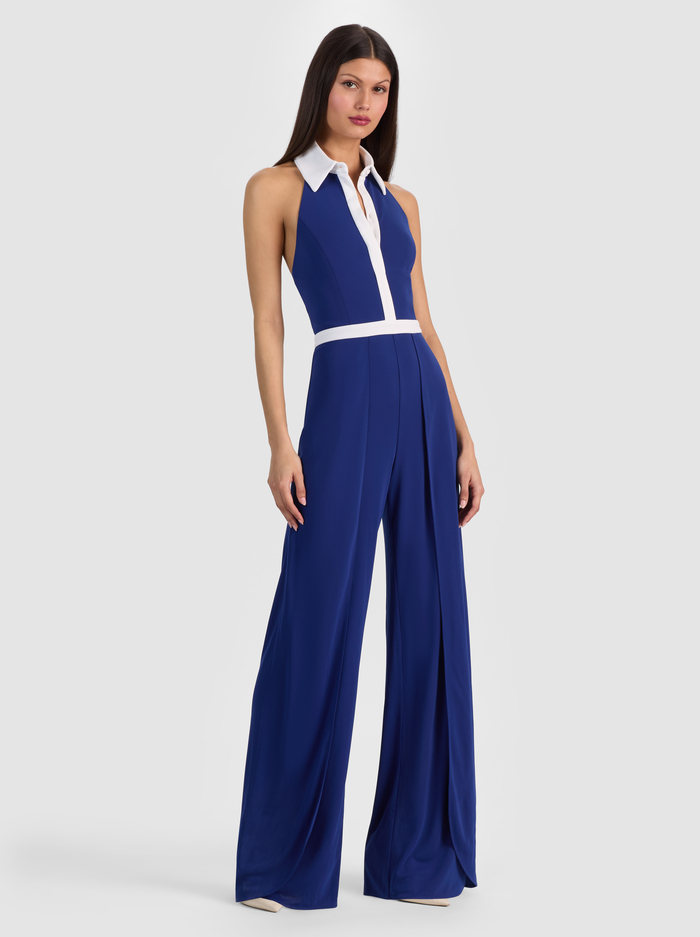 ALARA COLLARED JUMPSUIT - TWILIGHT BLUE image 3 - ALICE + OLIVIA