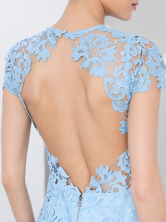 MINERAL BLUE-CLOVER OPEN BACK DRESS