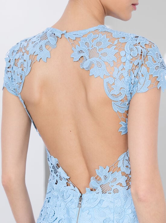 MINERAL BLUE-CLOVER OPEN BACK DRESS