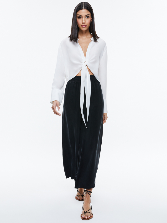 KENLEY PALAZZO CROPPED PANT - BLACK image 4 - Alice And Olivia